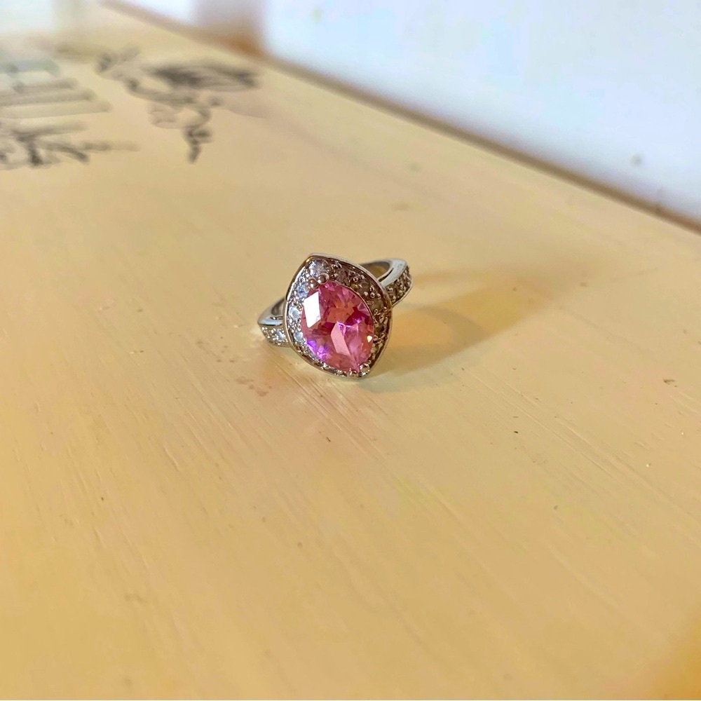 Pink crystal ring